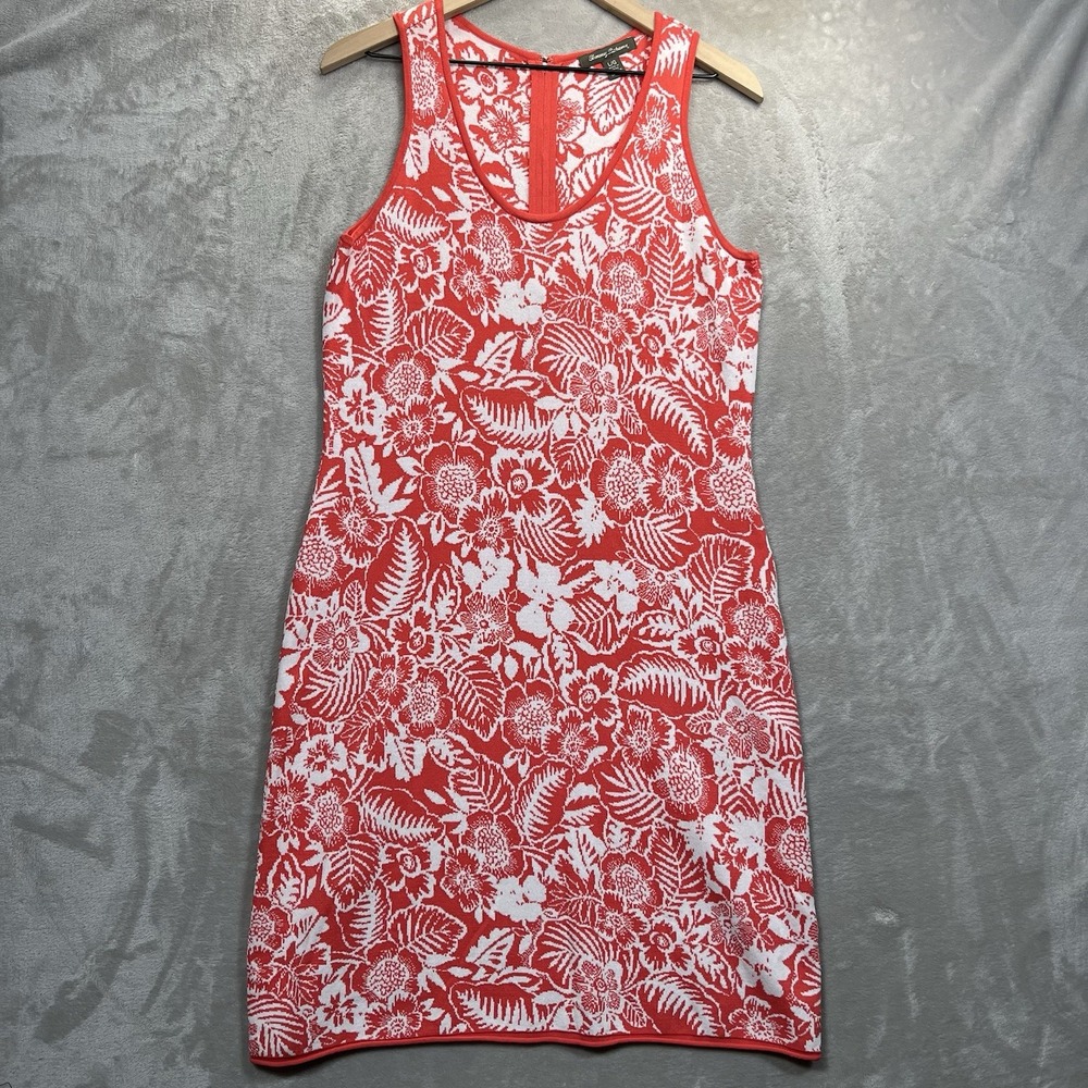 Tommy Bahama Pinky Coral Sleeveless Sweater Dress hook &‎ eye ZIP back Sz L